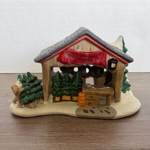 Vintage Cobblestone Corners 2003 Christmas Trees & Wreaths Village Stand